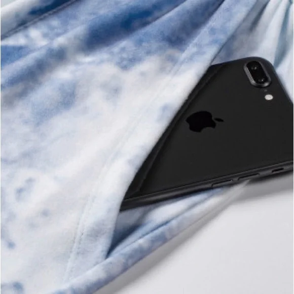 Blue Pocketed Tie Dye Knit Jumpsuit. NWT. - Picture 12 of 16